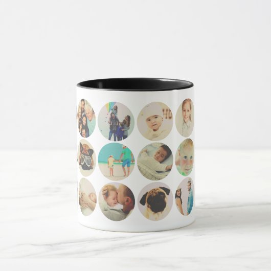 カスタム24枚モダン家族とペットの思い出 マグカップ (中央)