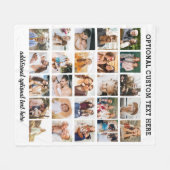 カスタム25フォトコラージブラックインスタグラム フリースブランケット (正面(横))