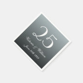 カスタム25周年記念結婚パーティーナプキンス スタンダードカクテルナプキン (角)