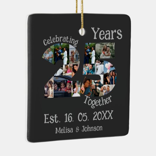 カスタム25周年記念結婚写真集 セラミックオーナメント (右)