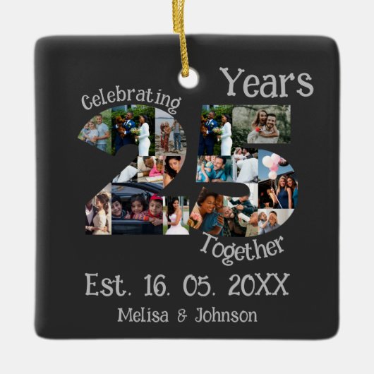 カスタム25周年記念結婚写真集 セラミックオーナメント (正面)