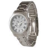 カスタム25年シルバ結婚ー記念日 腕時計 (アングル)