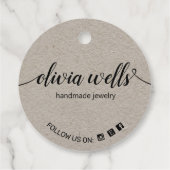 カスタム2"ラウンドソーシャルメディアクラフトつるラベル フェイバータグ (裏面)