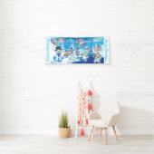 カスタム2.5' x 6'クリスマスビニールバナー雪のシーン 横断幕 (インサイチュ)