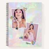 カスタム2-Photoコラージュとスクリプモダント名 ノートブック (正面)