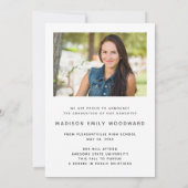 カスタム2-Photoブラック文字卒業発表 招待状 (裏面)