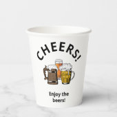 カスタム3つの応援ビール 紙コップ (裏面)