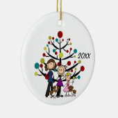 カスタム3つのGIrls、2つの犬の休日オーナメント4 セラミックオーナメント (右)