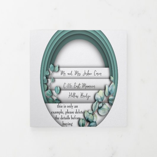 カスタム3つ折り文字折り結婚式招待状 三つ折り招待状 (カバー)