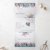 カスタム3つ折り文字折り結婚式招待状 三つ折り招待状 (内部)