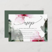 カスタム3クリムゾンとセージ緑の水色 出欠カード (正面/裏面)