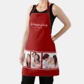 カスタム3セクションファミリーフォトコラージュ赤枠 エプロン (インサイチュ)