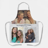 カスタム3セクション家族の写真コラージュ灰色のフレーム エプロン (正面)