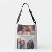 カスタム3セクション家族の写真コラージュ灰色のフレーム クロスボディバッグ (裏面)