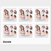 カスタム3セクション家族の写真コラージュ灰色のフレーム スクエアシール (シート)