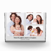 カスタム3セクション家族の写真コラージュ灰色のフレーム フォトブロック (正面)