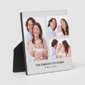 カスタム3セクション家族の写真コラージュ灰色のフレーム フォトプラーク (正面)