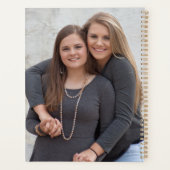 カスタム3セクション家族の写真コラージュ灰色のフレーム プランナー手帳 (裏面)