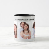 カスタム3セクション家族の写真コラージュ灰色のフレーム マグカップ (中央)