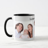 カスタム3セクション家族の写真コラージュ灰色のフレーム マグカップ (左)