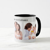 カスタム3セクション家族の写真コラージュ灰色のフレーム マグカップ (正面右)