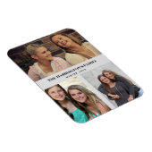 カスタム3セクション家族の写真コラージュ灰色のフレーム マグネット (右側)