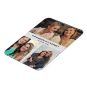 カスタム3セクション家族の写真コラージュ灰色のフレーム マグネット (左側)