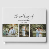 カスタム3セクション家族の写真コレージ結婚ズ ゲストブック (正面)