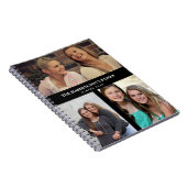 カスタム3セクション家族フォトコラージブラックフレーム ノートブック (右側)