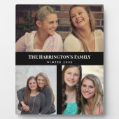 カスタム3セクション家族フォトコラージブラックフレーム フォトプラーク (正面)