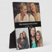 カスタム3セクション家族フォトコラージブラックフレーム フォトプラーク (側面)