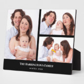 カスタム3セクション家族フォトコラージブラックフレーム フォトプラーク (側面)