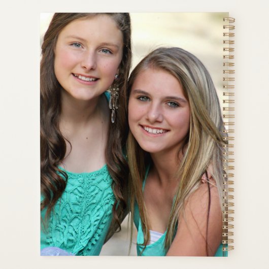 カスタム3セクション家族フォトコラージブラックフレーム プランナー手帳 (裏面)