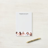 カスタム3セクション家族フォトコラージブラックフレーム ポストイット (デスク上)