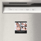 カスタム3セクション家族フォトコラージブラックフレーム マグネット (インサイチュ (食洗機))