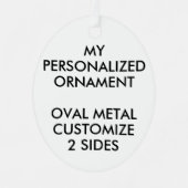 カスタム3パーソナライズされたインチオーバル金属オーナメント メタルオーナメント (正面)