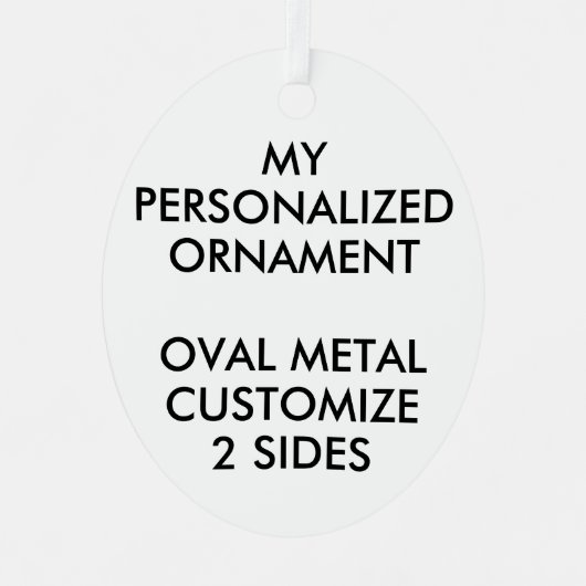 カスタム3パーソナライズされたインチオーバル金属オーナメント メタルオーナメント (正面)