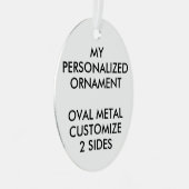 カスタム3パーソナライズされたインチオーバル金属オーナメント メタルオーナメント (正面右)