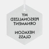 カスタム3パーソナライズされたインチ六角ガラスオーナメント ガラスオーナメント (裏面)