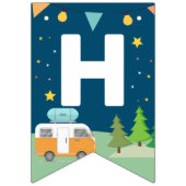 カスタム3フォトキャンプ誕生日キャンプアウトパーティー バンティングフラッグ (第2の旗)