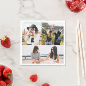 カスタム3フォトコラージュパーソナライズされた紙ナプキン スタンダードカクテルナプキン (インサイチュ)