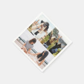 カスタム3フォトコラージュパーソナライズされた紙ナプキン スタンダードカクテルナプキン (角)