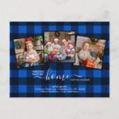 カスタム3フォトニューホームブループレイドホリデームービング 案内ポストカード (正面)