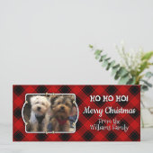 カスタム3フォトフレームテンプレートクリスマスレッドプレイド (スタンド正面)