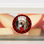 カスタム3フォトフレームテンプレートクリスマスレッドプレイド ラベル (貼付)