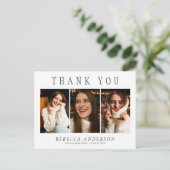 カスタム3フォトミニマル卒業ありがとう ポストカード (スタンド正面)