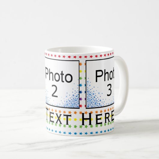 カスタム3フォトレインボースターズ&ブルーダイヤモンドコーヒー コーヒーマグカップ (正面右)