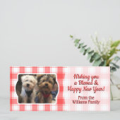 カスタム3フォトレッド&ホワイトカントリーファームハウスプレイド (スタンド正面)