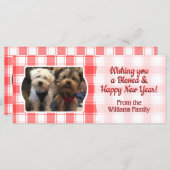 カスタム3フォトレッド&ホワイトカントリーファームハウスプレイド (正面/裏面)