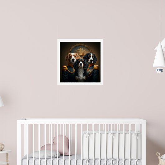 カスタム3ペットポートレート：犬王室のポートレート。 ポスター (子ども部屋2)